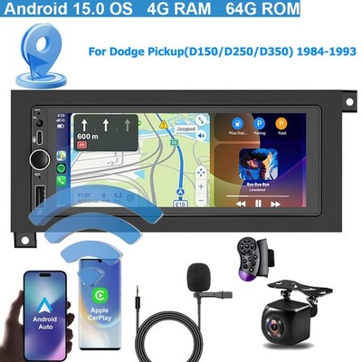 For 1984-1993 Dodge Pickup D150 D250 D350 Android 15 Carplay Car Stereo GPS WIFI