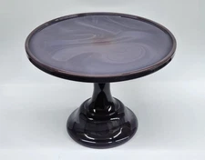Mosser Glass 10 Inch Cake Stand Plate Eggplant Purple 