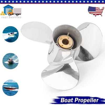 11 x 15 Stainless Steel Boat Propeller for Mercury Motor 30-70 HP 13 Spline, RH