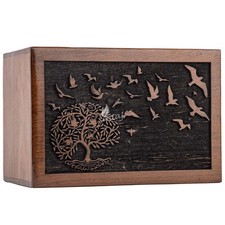 Cremation Urn for Human Ashes Adult Male Female - Tree of Life Wooden Box Urn...