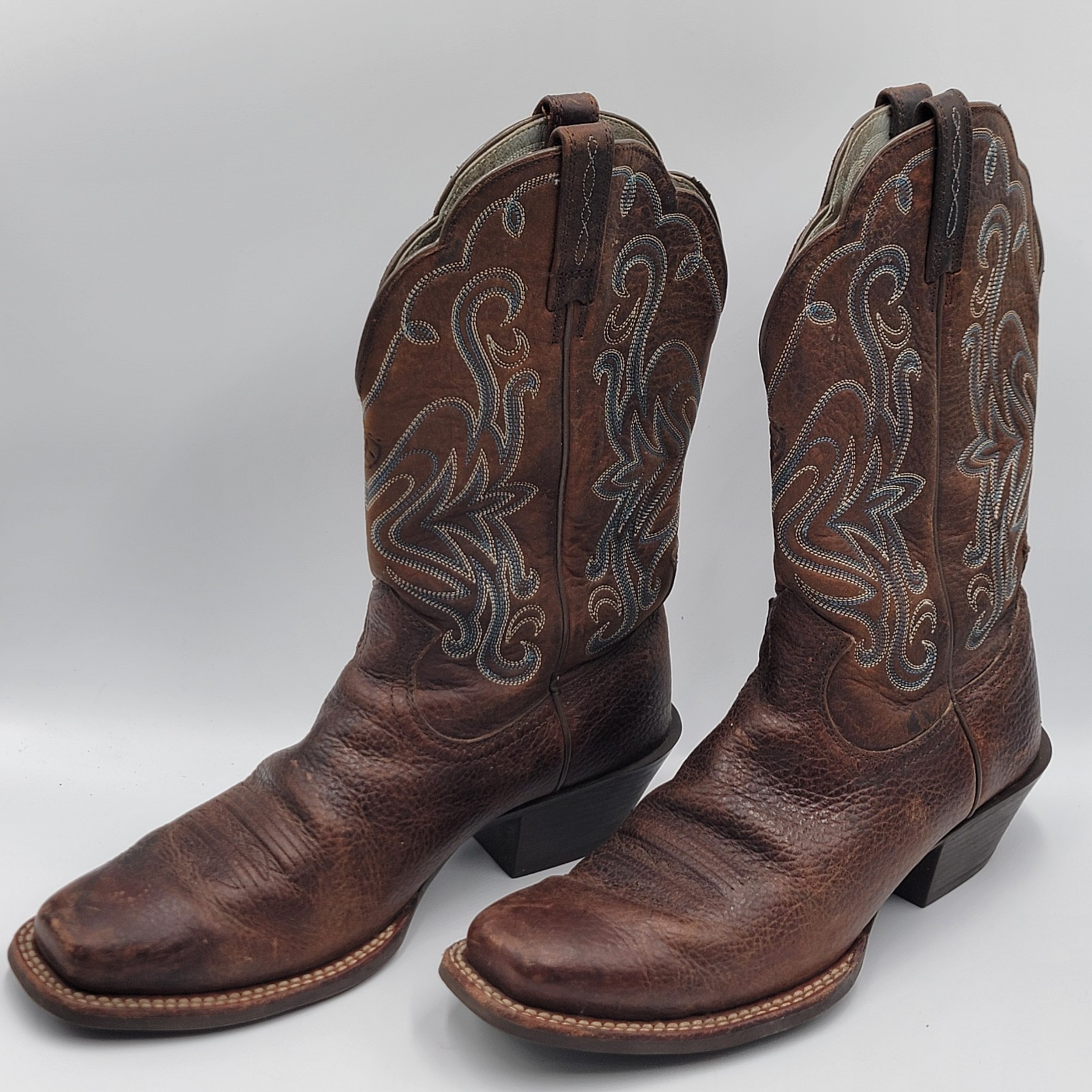 Ariat Women’s Legend Western Cowgirl Boots Brown Leather Blue 10001046 Size 8B