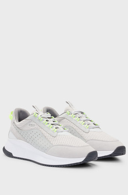 Turnschuhe Herren Boss Grau Freizeit Sneaker mit Logo - TTNM Evo Runn Größe 10