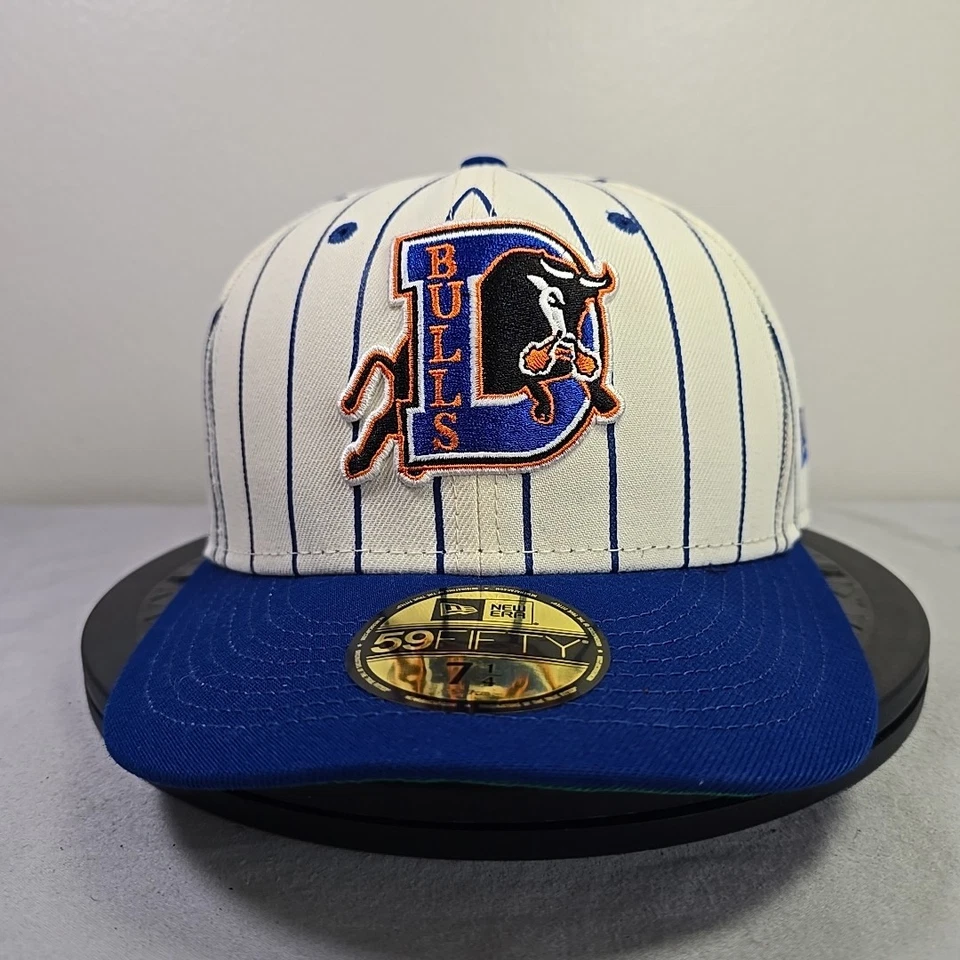 Gorra ajustada Durham Bulls a rayas 59FIFTY New Era 7 1/4 nueva con etiquetas MiLB Home Cap Foto 2 de 4