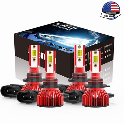 4pcs For Mitsubishi Lancer 2008-2017 Combo LED Headlights High+Low Bulbs