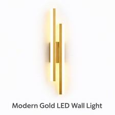 Comely 16W LED Wall Light Gold Modern Long Wall Sconce 3000K Warm Indoor Lamp