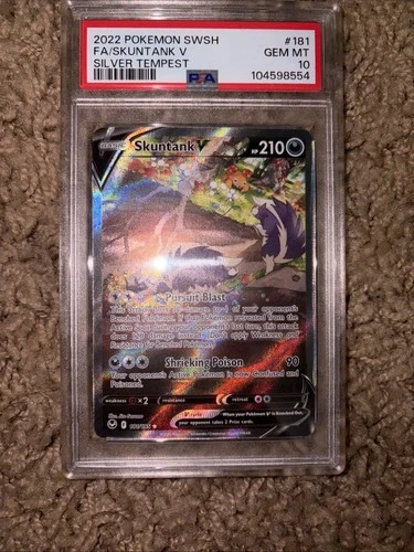 2022 Pokemon SWSH Silver Tempest #181 FA/Skuntank v PSA 10 Gem MT