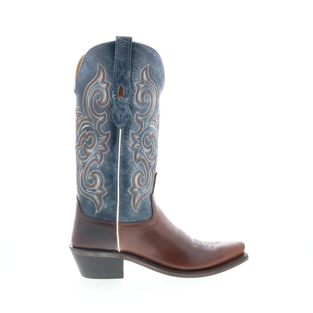 Bottes Western Femme Jama Old West 18156 - Cuir Marron à Enfiler - Taille Variable (voir Description)
