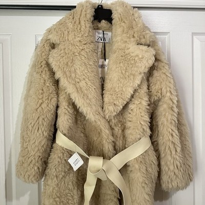 New Zara $299 Faux Fur Wool Oversized Coat Limited Edition 8187