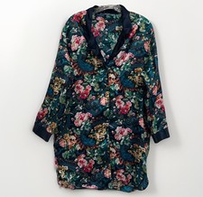 Victoria's Secret Vintage Satin Floral Button Down Nightgown Sleep Shirt Size L