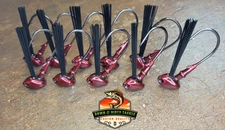 Weedless Hidden Eye Brush Jig, Red Bug, 1/2 Oz, 10 Pack