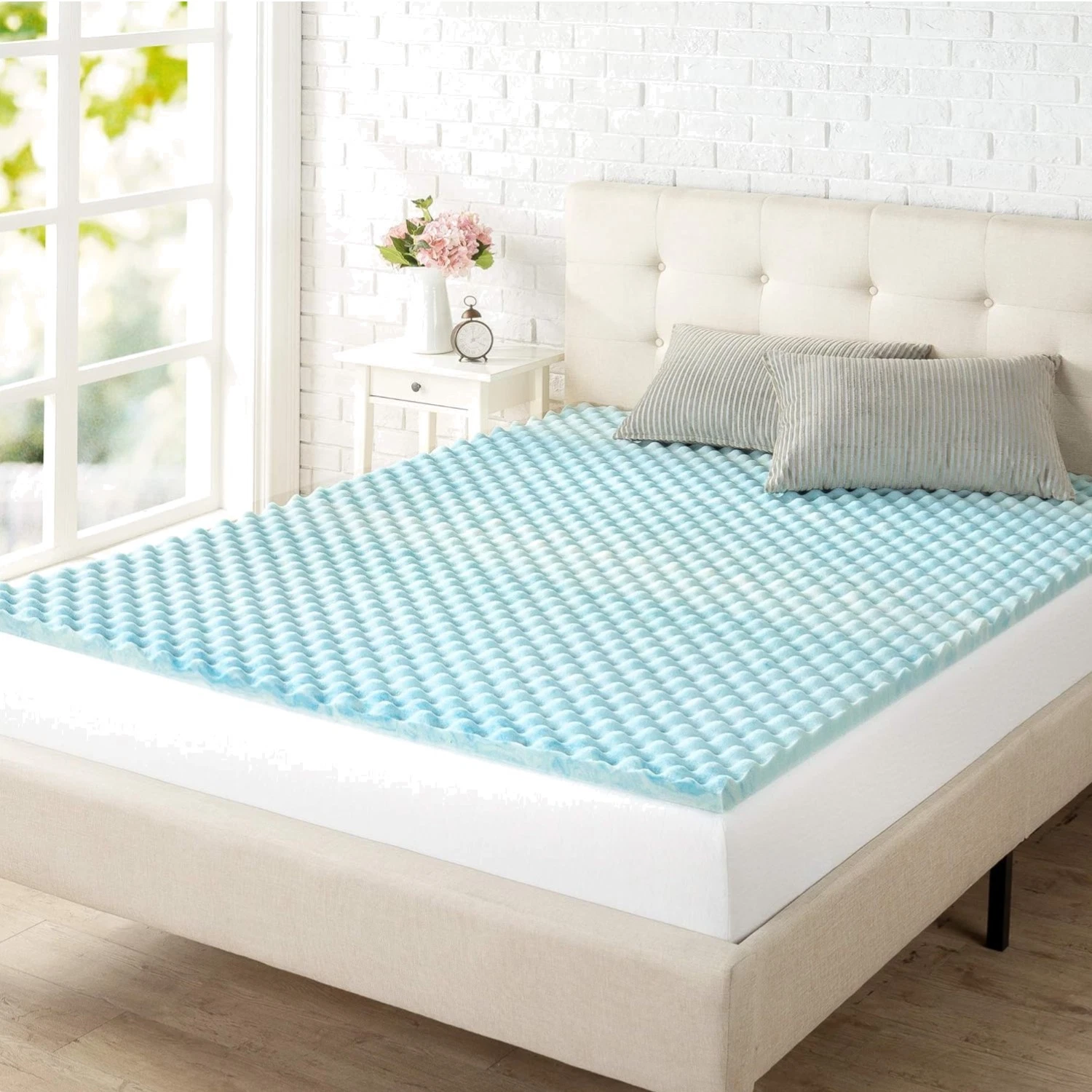 Plush 1.5-Inch Memory Foam Mattress Topper for Twin Beds, Cooling Airflow Design