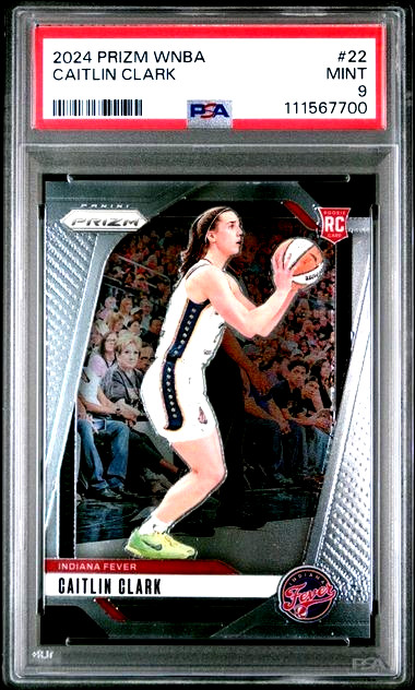 2024 Panini Prizm WNBA #22 Caitlin Clark PSA 9 Mint Rookie RC view 1