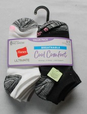 Hanes Women's 8-Pack Ultimate No-Show Socks ZG3 Multicolor Size 5-9 NWT