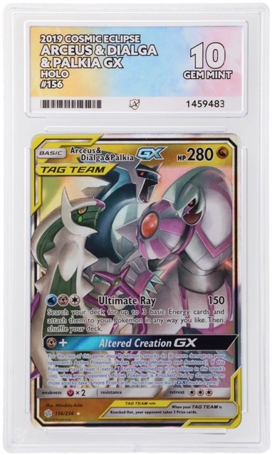 ACE 10 Arceus & Dialga & Palkia GX 156/236 Cosmic Eclipse Pokemon Card Gem Mint