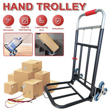 330 LBS STAIR CLIMBING CART HEAVY DUTY FOLDING HAND TRUCK DOLLY 6 WHEELS  ROPE