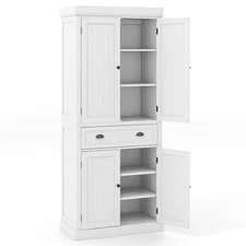 72" Tall Kitchen Pantry Storage Cabinet Freestanding Cupboard w/4 Doors