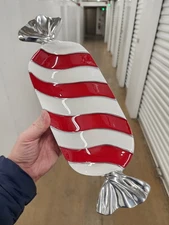 Vtg Mariposa Aluminum Pepermint Candy Dish Holidays Christmas Winter Gifts