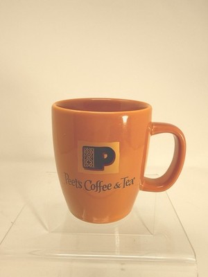Peet s Coffee & Tea Logo Bodum Stoneware Mug   Brown Coffee Cup Advertising