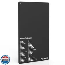 PUTIKEEG Morse Code Table Key morse code List Learning Shortwave Radio Black