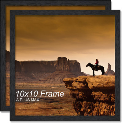 A PLUS MAX 10x10 Picture Frame Set of 2, Black Engineered Wood 10x10,