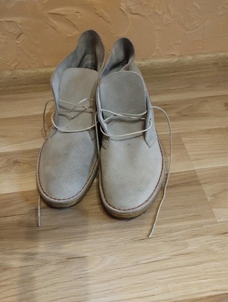 Men Clarks Boots Beige Suede 43