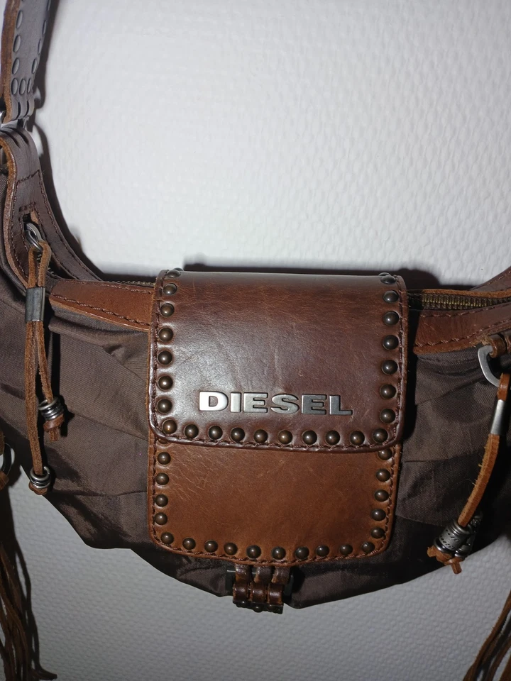 Sac Diesel Archive Y2K – Bandoulière vintage cuir & nylon – RareDiesel Archiv - Photo 2/4