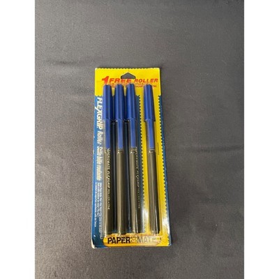 Vintage 1992 PaperMate Flexgrip Roller Pens NIP Blue Pack of 4