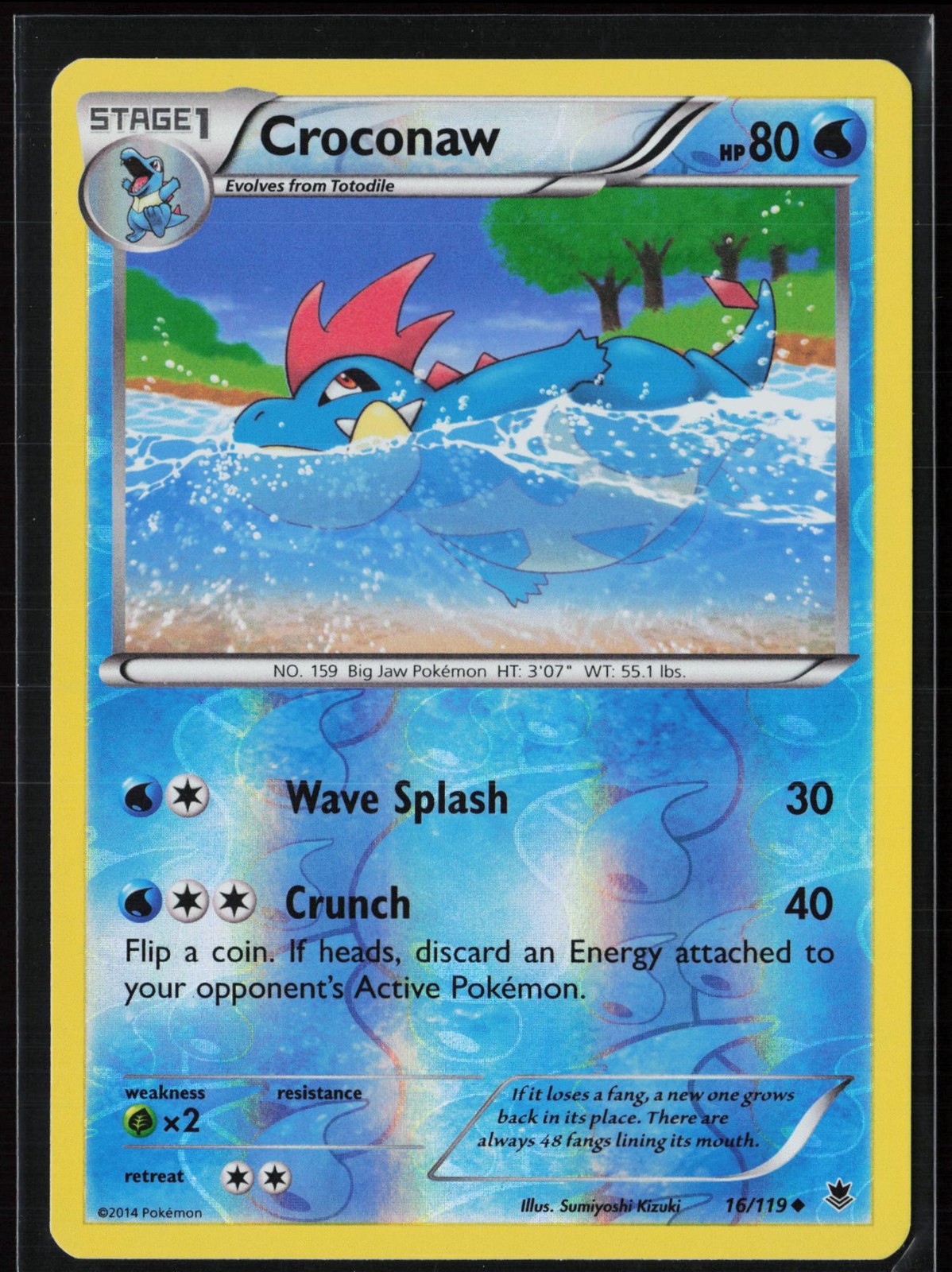 Croconaw 16/119 Uncommon Phantom Forces Pokemon Reverse Holo Lightly Played