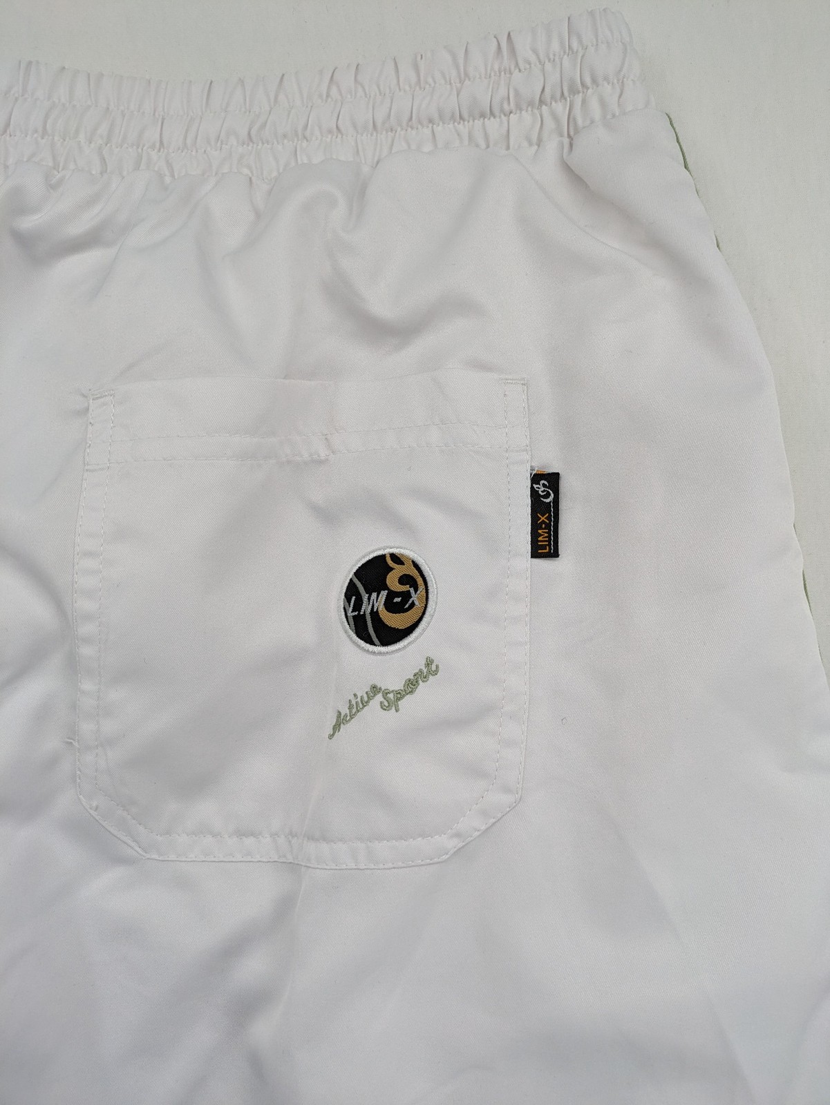 LIM X Damen Jogginghose EU 42 Weiß Grün Seitenstreifen Polyester Athleisure image 6