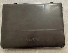 Vintage Leed’s 3-Ring Black Business Leather Portfolio Folder W/Pad Zip Around