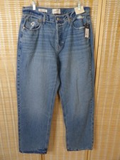 Women's Universal Thread Mid-Rise 90s Baggy Size 12 Non-Stretch Blue Denim Jeans