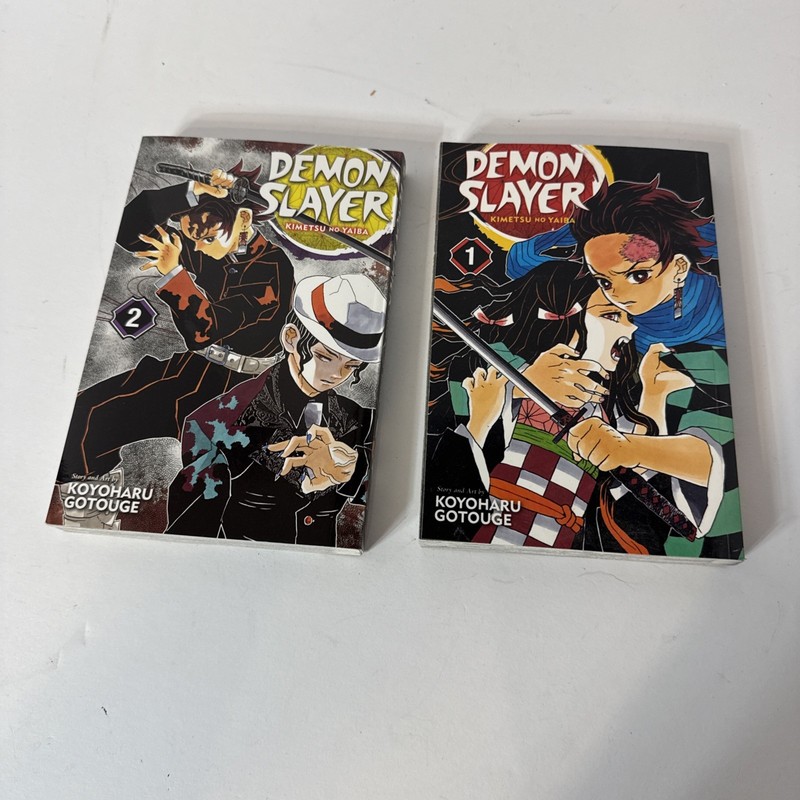 paperback Demon Slayer Manga Kimetsu No Yaiba Volume 1 & 2 manga English