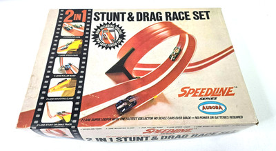 Vintage Aurora Speedline 2 in 1 Stunt & Drag Race Set # 6910