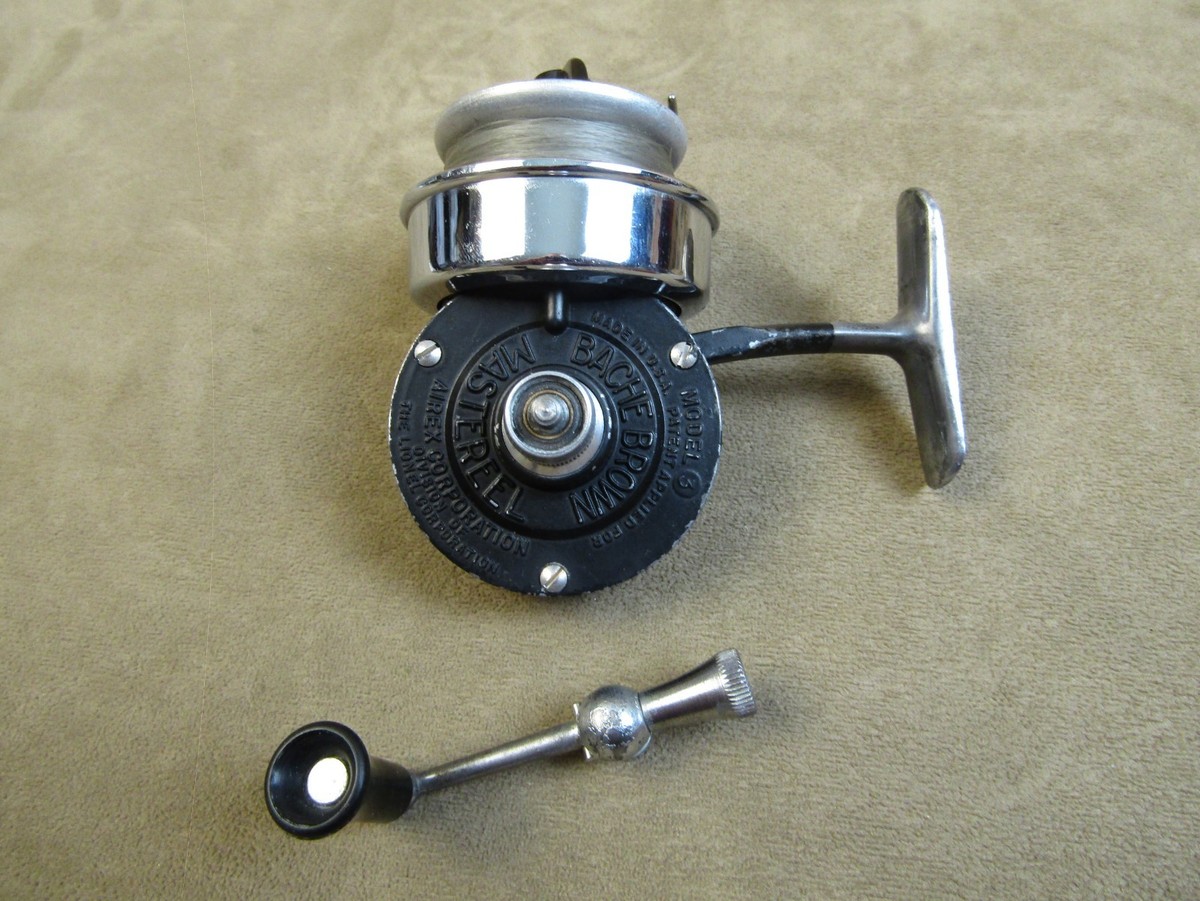 NICE! VINTAGE AIREX BACHE BROWN MASTEREEL NO.3 SPINNING REEL