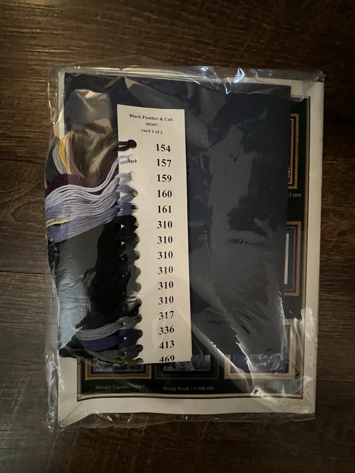 Kit de punto de cruz contado Kustom Krafts #99397 “Panther & Cub” 14x11 Foto 4 de 4