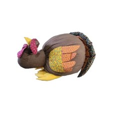 RARE VTG 1980s Handmade Hugachum Stuffed Thanksgiving Turkey Plush 17"x17"x13"