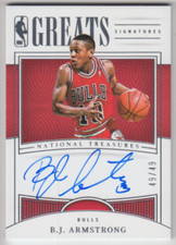 2022-23 National Treasures B.J. Armstrong Greats Signatures Auto 49/49 1/1 Read