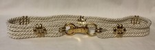 Vintage Rope Belt with Gold Accents White
