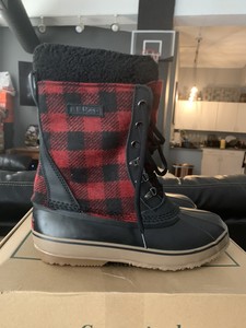 red black plaid boots