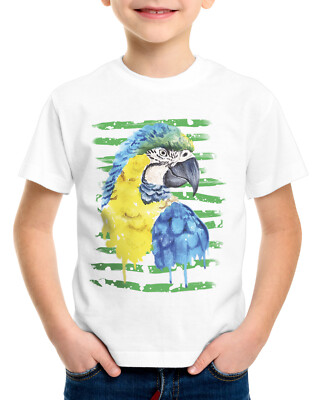 Papagei Sommer Kinder T-Shirt gelbbrustara regenwald vogelfreund vögeln