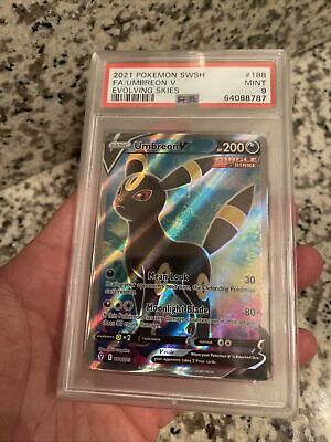PSA 9 MINT 2021 Pokemon Evolving Skies UMBREON V #188 Full PSA 9 MINT 2021 Pokemon Evolving Skies UMBREON V #188 Full