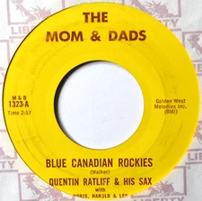 The Moms & Dads Blue Canadian Rockies Private Label Instrumental VG 45 7" Vinyl