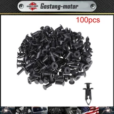 8mm Hole Auto Fender Bumper Push Pin Clips Plastic Rivets Fastener 100Pcs