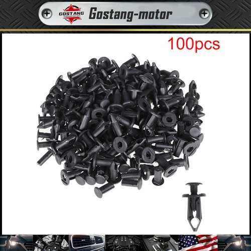 8mm Hole Auto Fender Bumper Push Pin Clips Plastic Rivets Fastener 100Pcs - 第 1/9 張圖片