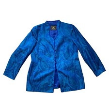 Kirsten Krog Design Blue Special Occasion Evening Party Blazer Jacket Size 14/16