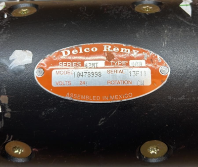 Rebuild Delco Remy Starter Series 42MT, Type 400, Model 10478998