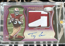 2021 Certified Freshman Fabric Mirror Purple Etch #203 Trey Lance JSY AU/5