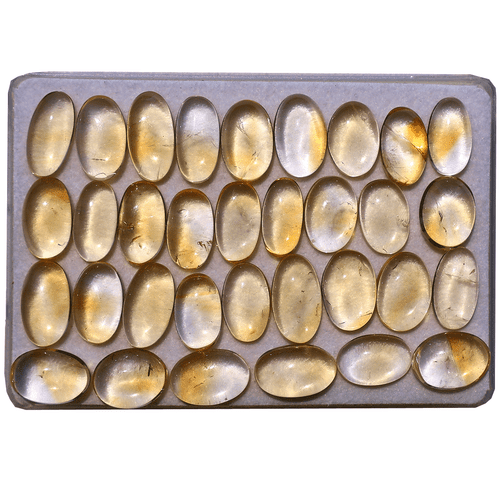 Wholesale 35 Pcs Natural Citrine Untreated 12-14.8mm Oval Cabochon Gemstones Lot - 第 11/13 張圖片