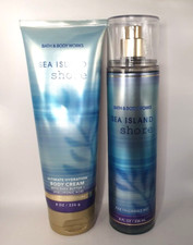 BATH AND BODY WORKS SEA ISLAND SHORE BODY MIST  CREAM 8 FL OZ SET OF 2 