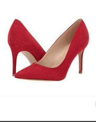 marc fisher red suede pumps